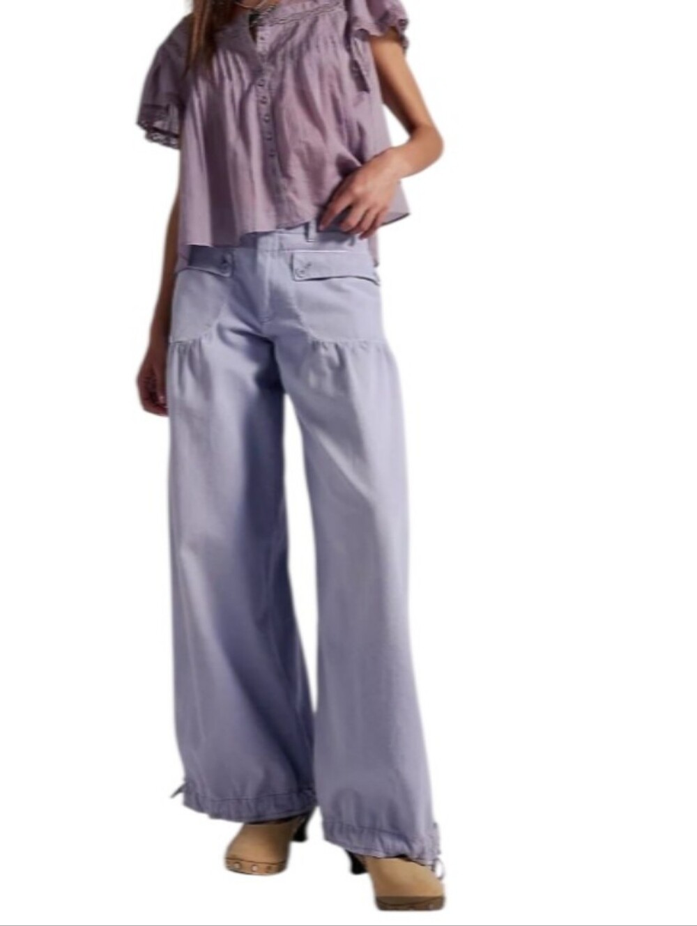 Free People Lotus Drawstring Hems Balloon Jeans